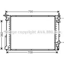 Радиатор охлаждения двигателя AVA QUALITY COOLING RT2319 F6Z9 GR FKKNB 2027593 изображение 0