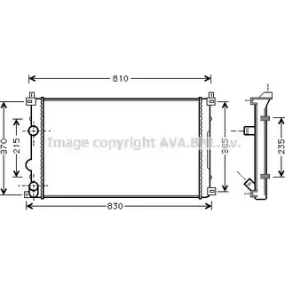 Радиатор охлаждения двигателя AVA QUALITY COOLING YTY19 RT2321 7ZK25 D 2027594