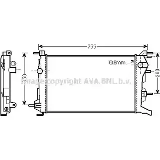 Радиатор охлаждения двигателя AVA QUALITY COOLING 2027625 1S1WMF RT2460 45O YOR