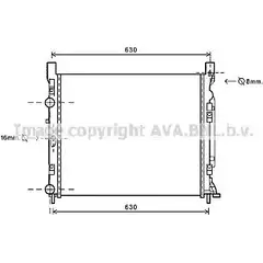 Радиатор охлаждения двигателя AVA QUALITY COOLING 2027627 3VBS D RT2470 LG7MWD8 изображение 0