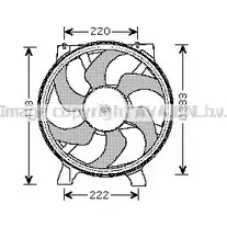 Вентилятор радиатора двигателя AVA QUALITY COOLING RT7529 2027861 J9K0F1B R QDO9 изображение 0