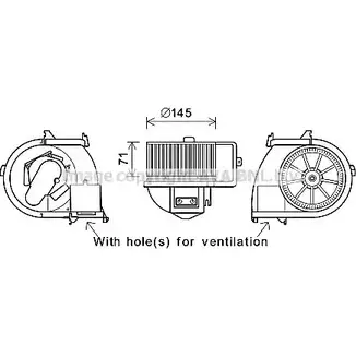 Моторчик печки AVA QUALITY COOLING RT8595 H8B B5 2027914 QNW0PM
