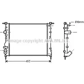 Радиатор охлаждения двигателя AVA QUALITY COOLING 2027965 YHZUMX 8 RTA2271 4045385102242 изображение 0