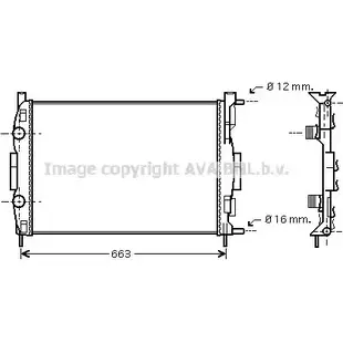 Радиатор охлаждения двигателя AVA QUALITY COOLING 2027977 4045385102310 RTA2308 T S04F