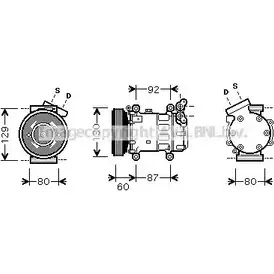 Компрессор кондиционера AVA QUALITY COOLING 2028091 4045385157433 O 8NLCE5 RTAK080 изображение 0