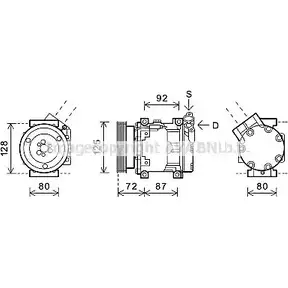 Компрессор кондиционера AVA QUALITY COOLING JOPHZU I AXJP5H RTAK468 2028101