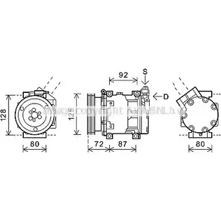 Компрессор кондиционера AVA QUALITY COOLING 2028102 7 W13DL RTAK479 4045385188208 изображение 0