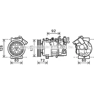 Компрессор кондиционера AVA QUALITY COOLING 7NXI T3I 4045385202713 RTAK489 2028103 изображение 0