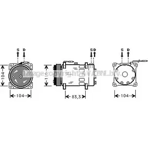 Компрессор кондиционера AVA QUALITY COOLING 8QR3WHI WD 6HY 2028144 RTK075 изображение 0