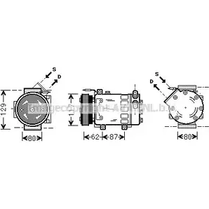 Компрессор кондиционера AVA QUALITY COOLING JRC65 E5 RTK076 2028145 GZXHN изображение 0