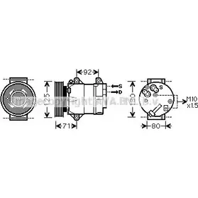 Компрессор кондиционера AVA QUALITY COOLING L51F4 S RTK103 4045385055777 2028148 изображение 0