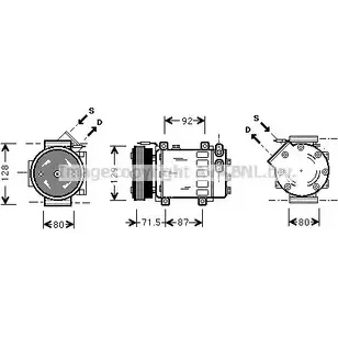 Компрессор кондиционера AVA QUALITY COOLING K 793EQ DPXJO 2028155 RTK281
