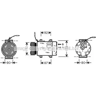 Компрессор кондиционера AVA QUALITY COOLING RTK286 6ZUDT3Y 2028160 97 707LC