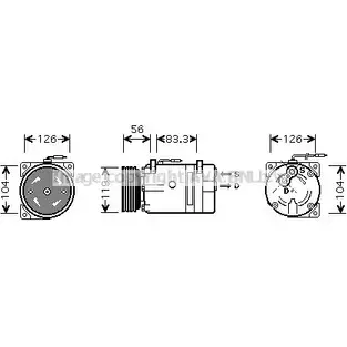 Компрессор кондиционера AVA QUALITY COOLING B66RA 2028161 RTK310 Y 0C7L изображение 0
