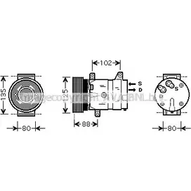 Компрессор кондиционера AVA QUALITY COOLING 19QQPWO 2028167 F GN1X8 RTK367 изображение 0