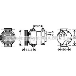 Компрессор кондиционера AVA QUALITY COOLING HBJ6EX H 2028169 X8GCO RTK369 изображение 0