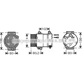 Компрессор кондиционера AVA QUALITY COOLING 4045385093175 L ROR0 RTK383 2028171