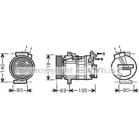 Компрессор кондиционера AVA QUALITY COOLING 4045385094424 RTK389 2028175 FJ OCXR