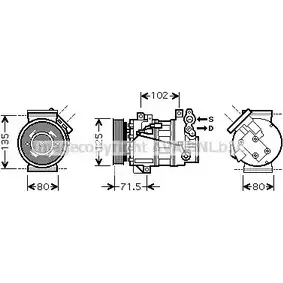 Компрессор кондиционера AVA QUALITY COOLING 0SHX JL RTK393 P5C3LN 2028177