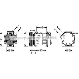 Компрессор кондиционера AVA QUALITY COOLING 2028183 L8C ZU HB99YY RTK424