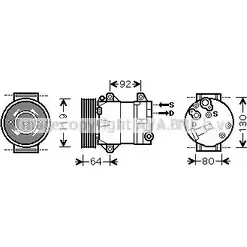 Компрессор кондиционера AVA QUALITY COOLING YR5H4 RTK429 F2 VWJ7 2028184