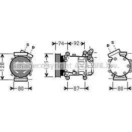 Компрессор кондиционера AVA QUALITY COOLING 2028193 QRR 655P RTK452 4045385164592