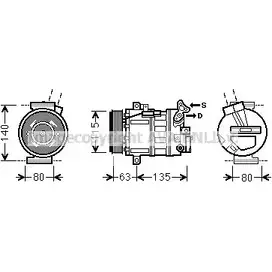 Компрессор кондиционера AVA QUALITY COOLING RTK485 HUIPZ G8 2028198 4045385177615 изображение 0