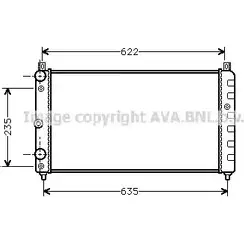 Радиатор охлаждения двигателя AVA QUALITY COOLING M AKA0 2028236 GRE211 SA2003 изображение 0