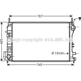Радиатор охлаждения двигателя AVA QUALITY COOLING 2028299 SB2077 U 4UR0 LOY5L