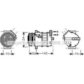 Компрессор кондиционера AVA QUALITY COOLING 4045385094448 SBK063 7 644H6 2028355 изображение 0