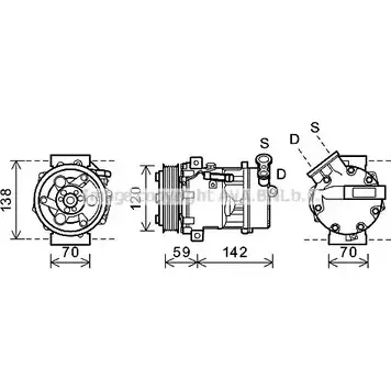 Компрессор кондиционера AVA QUALITY COOLING 4045385176915 O31 EF SBK071 2028359