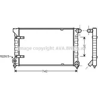 Радиатор охлаждения двигателя AVA QUALITY COOLING TDW WJ ST2020 BO954I 2028416 изображение 0