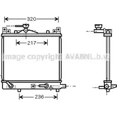 Радиатор охлаждения двигателя AVA QUALITY COOLING 2028756 JUX1 KWB SZA2058 4045385187485