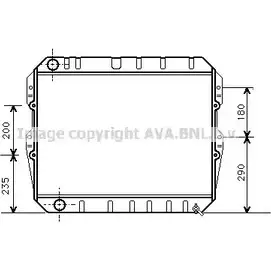 Радиатор охлаждения двигателя AVA QUALITY COOLING TO2134 71KG RPG 4045385043200 2028921 изображение 0