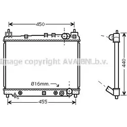 Радиатор охлаждения двигателя AVA QUALITY COOLING 4045385044160 2029012 TO2259 VM 51E изображение 0