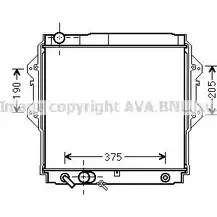 Радиатор охлаждения двигателя AVA QUALITY COOLING TO2561 2029162 WNSHN OS 4045385162550