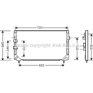Радиатор кондиционера AVA QUALITY COOLING 4045385016198 Y7N3 7D6 TO5006 2029213