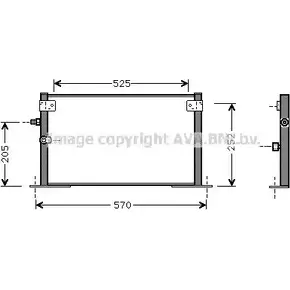 Радиатор кондиционера AVA QUALITY COOLING 4045385016549 TO5265 69E N1Q 2029248 изображение 0