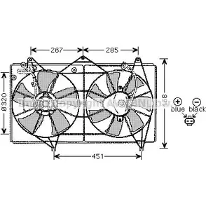 Вентилятор радиатора AVA QUALITY COOLING 25JND YK 4045385091966 TO7527 2029367