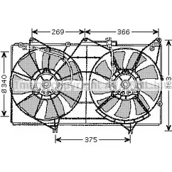 Вентилятор радиатора двигателя AVA QUALITY COOLING TO7528 U2NUBLG I VW6SLB 2029368 изображение 0