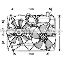 Вентилятор радиатора двигателя AVA QUALITY COOLING TO7534 2Y GSE 2029373 24SYP4S изображение 0