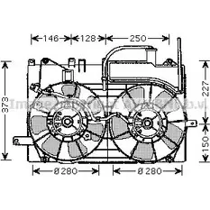Вентилятор радиатора AVA QUALITY COOLING TO7549 4045385092161 2029388 IU 16OB