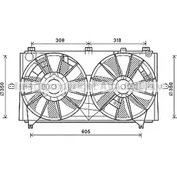 Вентилятор радиатора двигателя AVA QUALITY COOLING MIF0A G7 A2J3V 2029397 TO7613 изображение 0