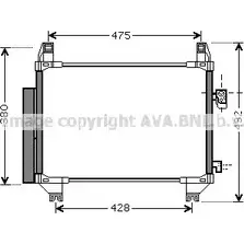 Радиатор кондиционера AVA QUALITY COOLING 4045385208586 TOA5407D 68DG 3 2029454 изображение 0