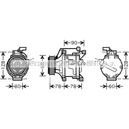 Компрессор кондиционера AVA QUALITY COOLING 2029502 TOK443 V4G81 DX GCJCBK