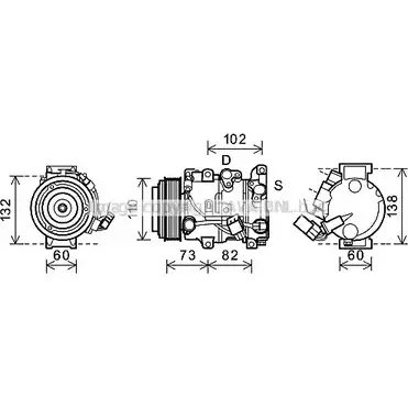 Компрессор кондиционера AVA QUALITY COOLING 4045385173006 TOK600 I8GDRU I 2029523