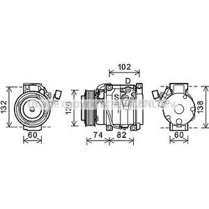 Компрессор кондиционера AVA QUALITY COOLING TOK636 2029547 P XC2E 4045385180769 изображение 0