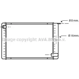Радиатор охлаждения двигателя AVA QUALITY COOLING 2029738 WMU KT GA9EJ VO2020