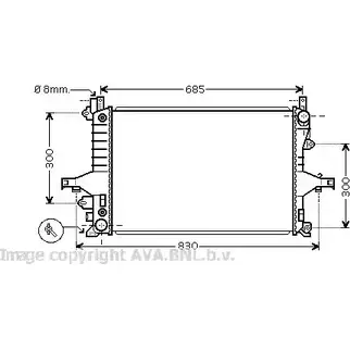 Радиатор охлаждения двигателя AVA QUALITY COOLING VO2115 2029771 D BQV0 4045385064250