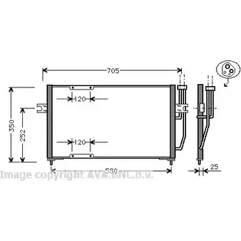 Радиатор кондиционера AVA QUALITY COOLING VO5094 X9WHE9K 2029824 8QR2NC W